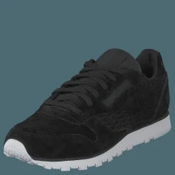 Cl Lthr Woven EMB Black/White