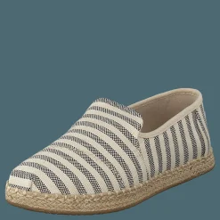 Deconstructed Alpargata Rope Black Woven Stripe