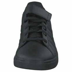 Grand Court Elastic Lace and Top Strap Shoes Core Black / Core Black / Grey Six