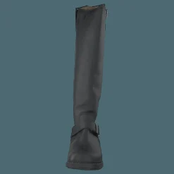 High Zip Back Black Shiny Silver