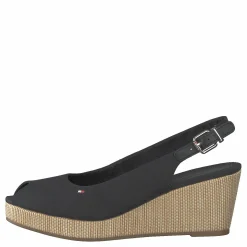 Iconic Elba Sling Back Wedge Black Bds