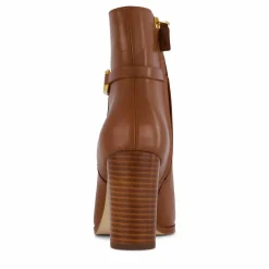 Maxie Burnished Leather Bootie Deep Saddle Tan