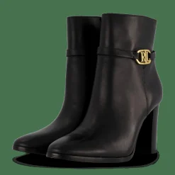 Maxie Burnished Leather Bootie Black