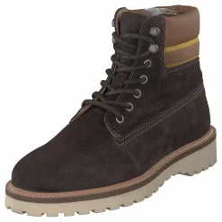 Roden Mid Lace Boot Dk Brown+toffee